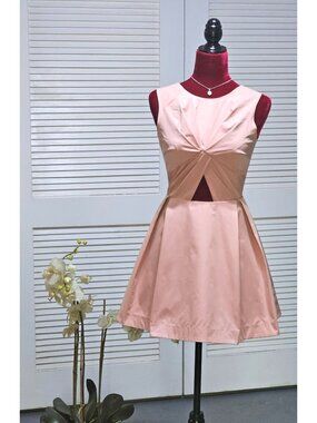 NWT Nasty Gal Women's Blush Pink Knot Cut Out Skater Mini Dress Size XXS 2440